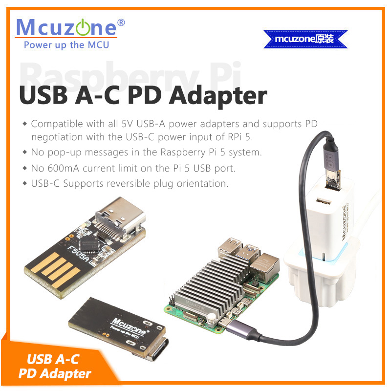 Banana Pi Bpi-M5 - Raspberry Pi5 USB A-C PD-adapter, 5V