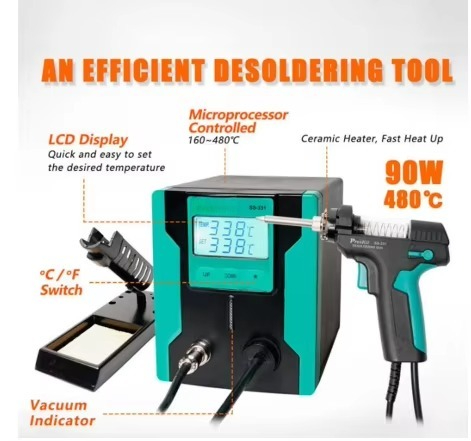 Desoldering Gun Vacuum Electric - ESD Safe SS-331H Digitale Elektrische Ontsoldeerpomp