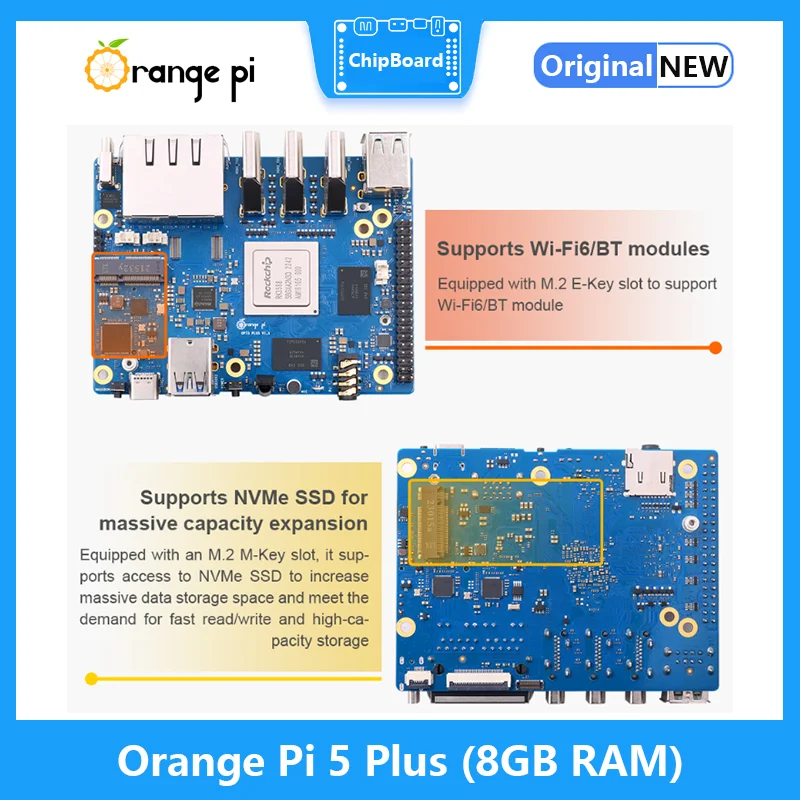Oranje Pi 5 Plus 8 GB RAM RK35 - Orange Pi 5 Plus 16Gb recensie en prijs