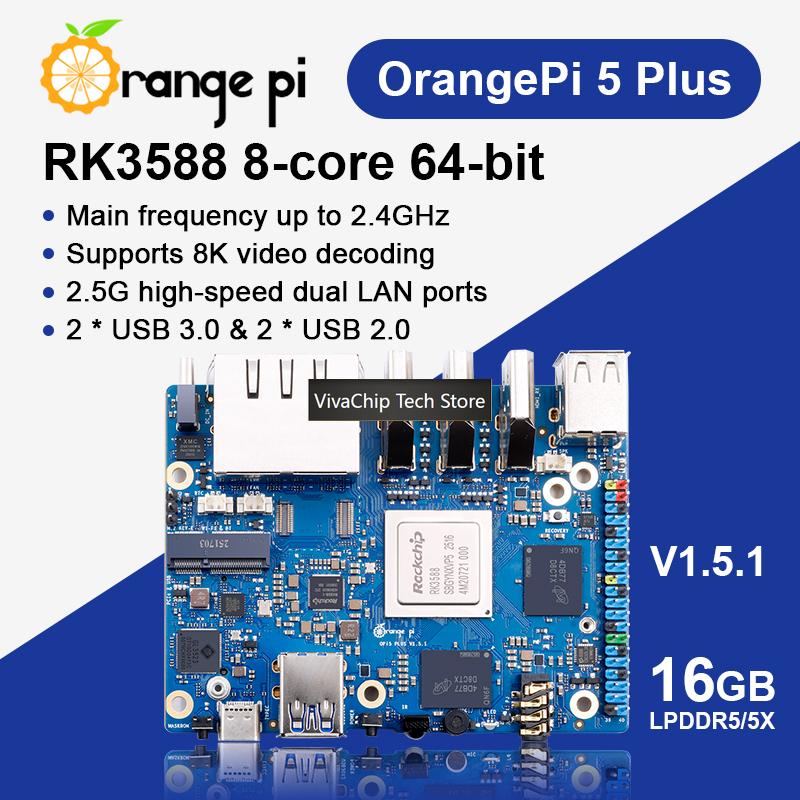 VivaChip TechOrange Pi 5 Plus  - Orange Pi 5 Plus 16Gb recensie en prijs