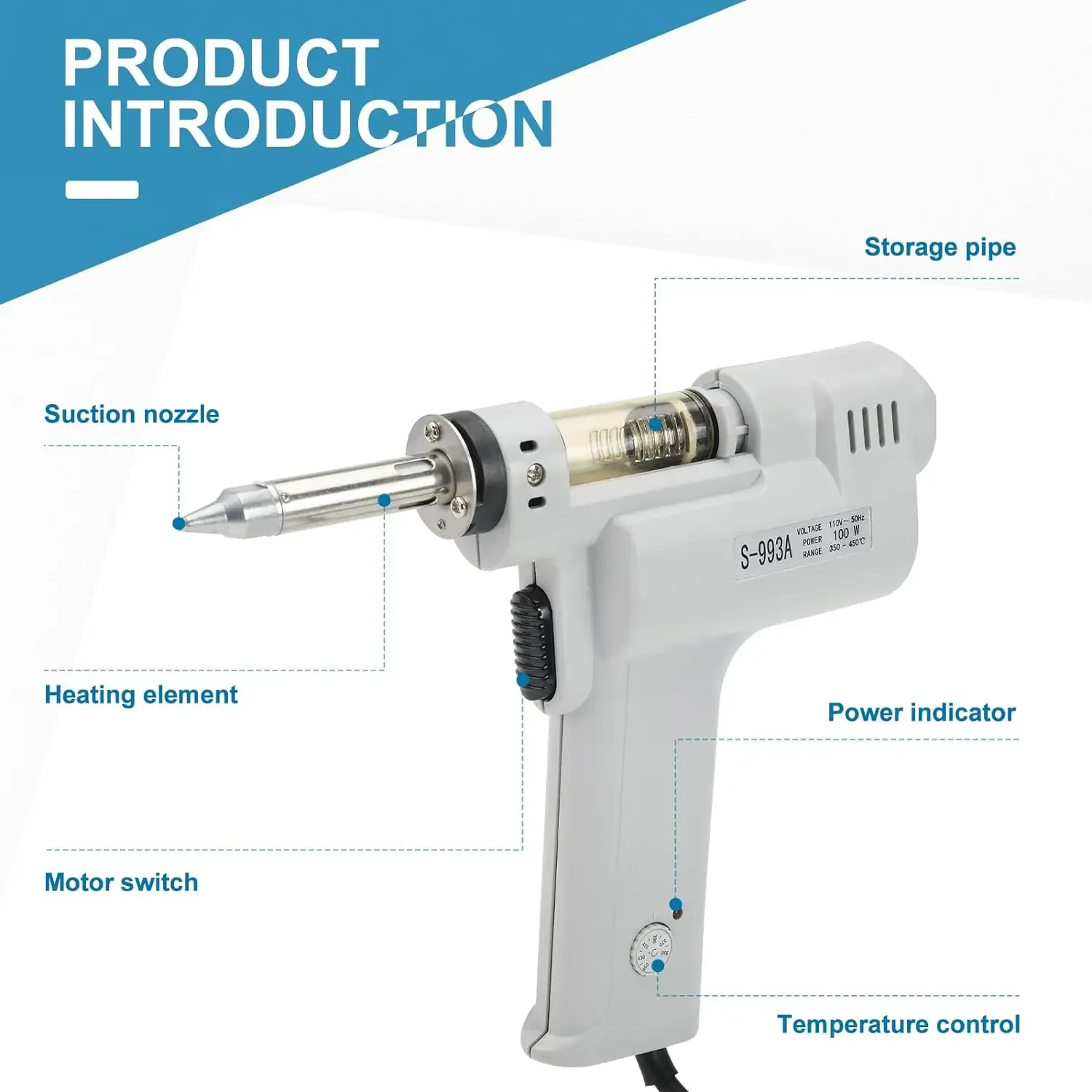 S-998P Elektrisch ontspuiterpi - Desoldering Gun Vacuum Electric recensie en prijs