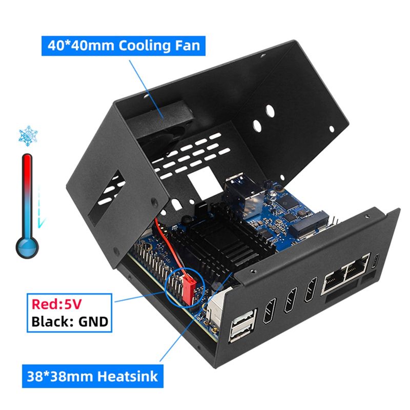 HGHO Metalen behuizing met koe - Orange Pi 5 Plus 16Gb recensie en prijs